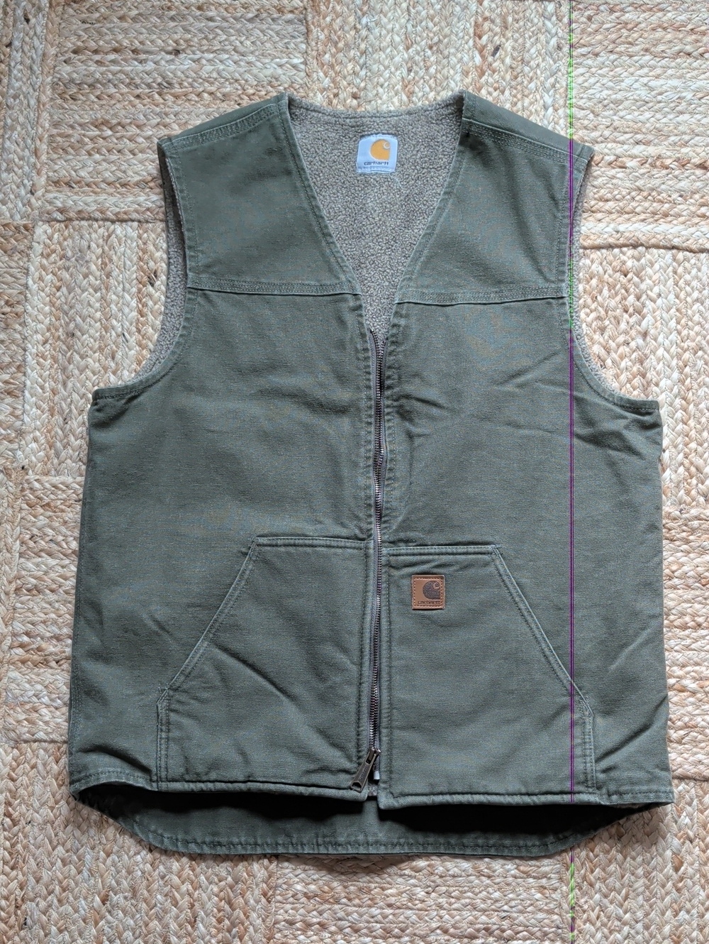 Carhartt - Olive Green Zip Work Vest